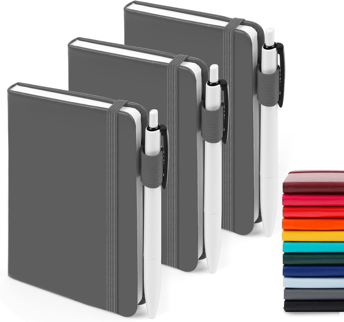 A6 Mini Cute Small Journal Notebook Bulk Hardcover College Ruled Notepad with Pen Holder for Office School Supplies, 3.5”x 5.5”, Emerald