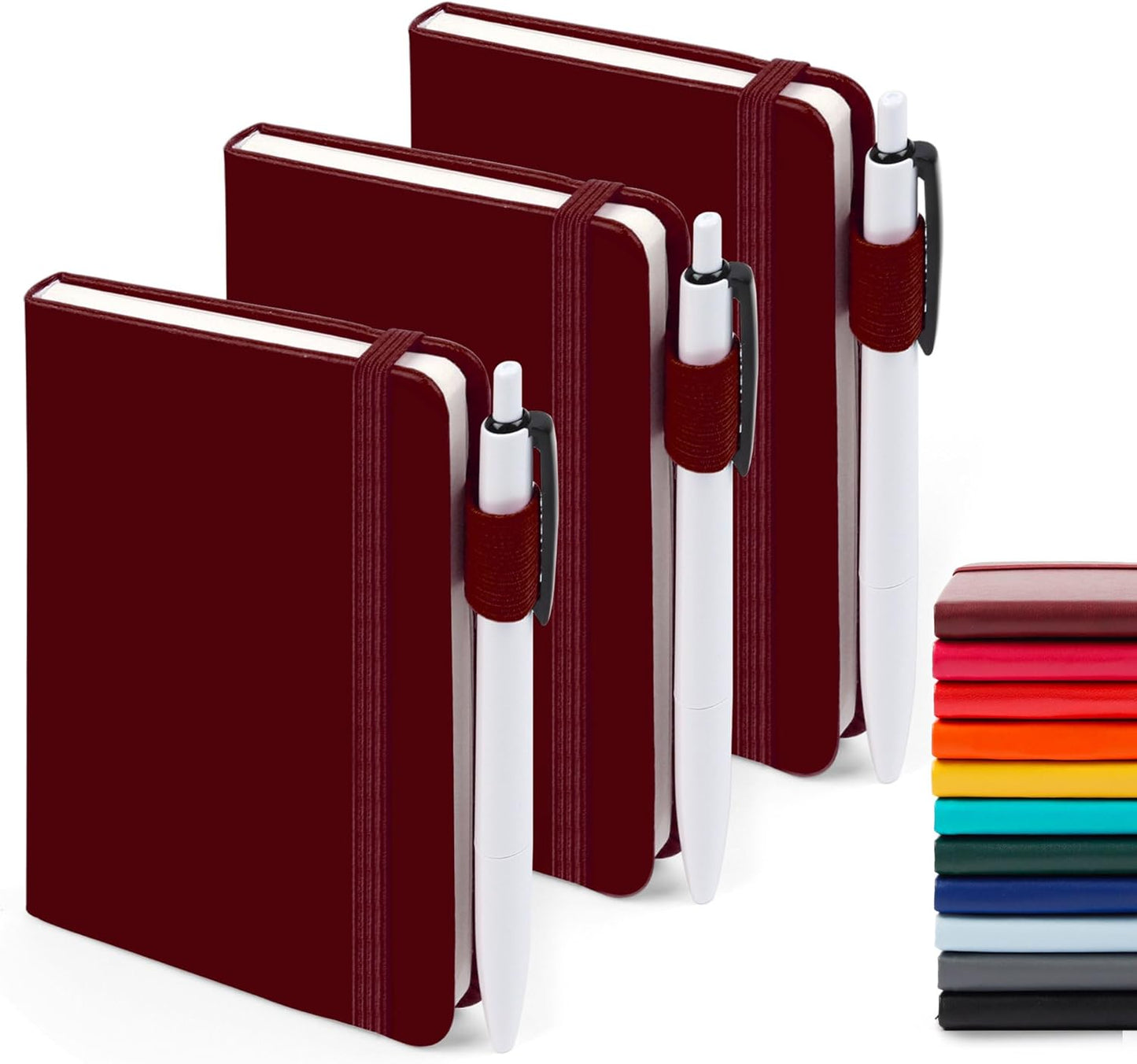 A6 Mini Cute Small Journal Notebook Bulk Hardcover College Ruled Notepad with Pen Holder for Office School Supplies, 3.5”x 5.5”, Emerald