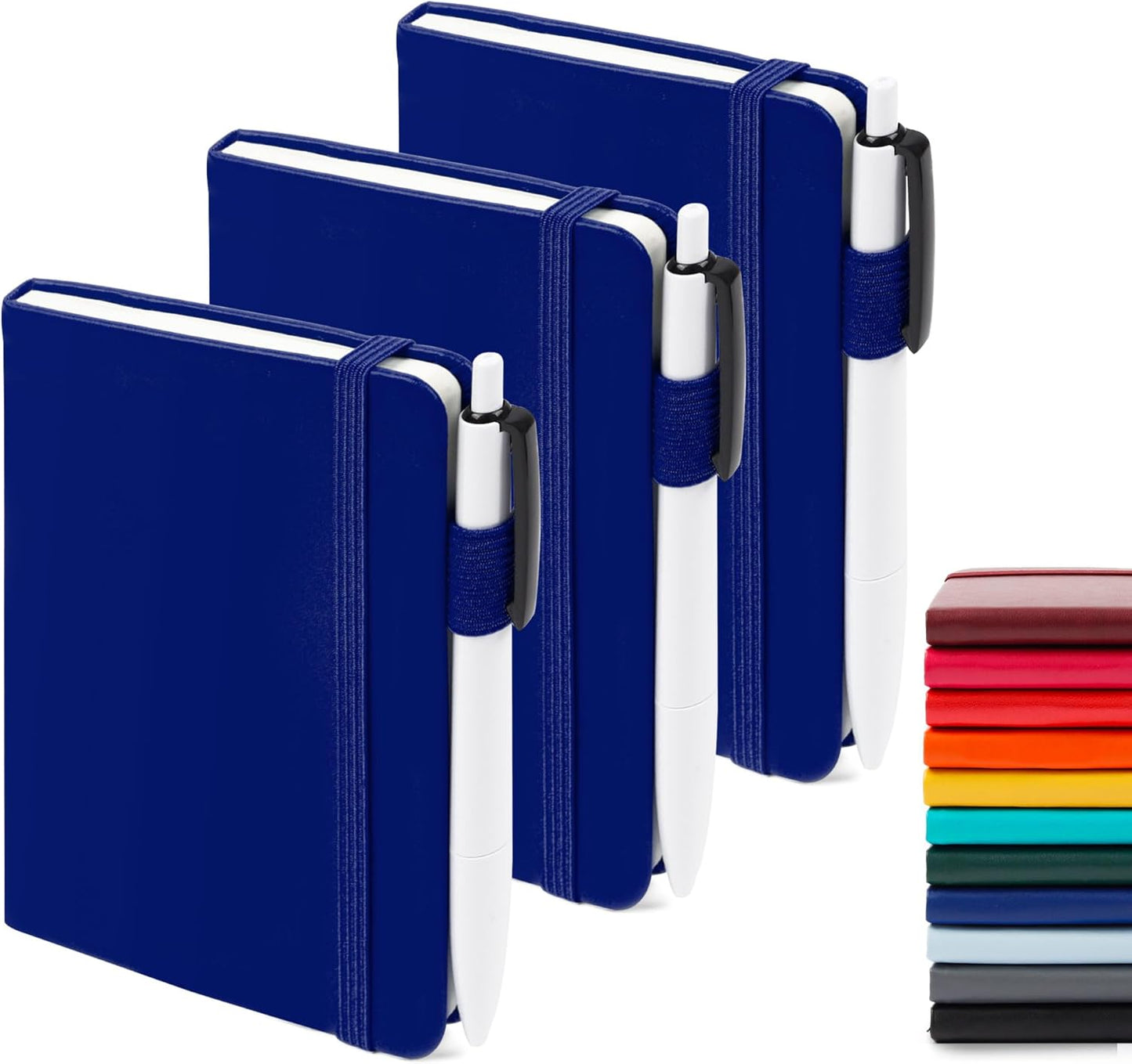 A6 Mini Cute Small Journal Notebook Bulk Hardcover College Ruled Notepad with Pen Holder for Office School Supplies, 3.5”x 5.5”, Emerald