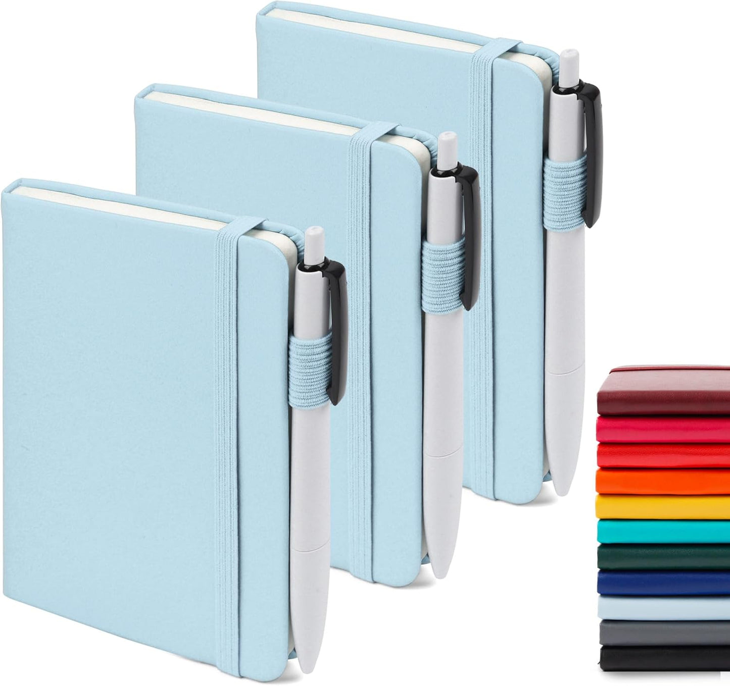 A6 Mini Cute Small Journal Notebook Bulk Hardcover College Ruled Notepad with Pen Holder for Office School Supplies, 3.5”x 5.5”, Emerald