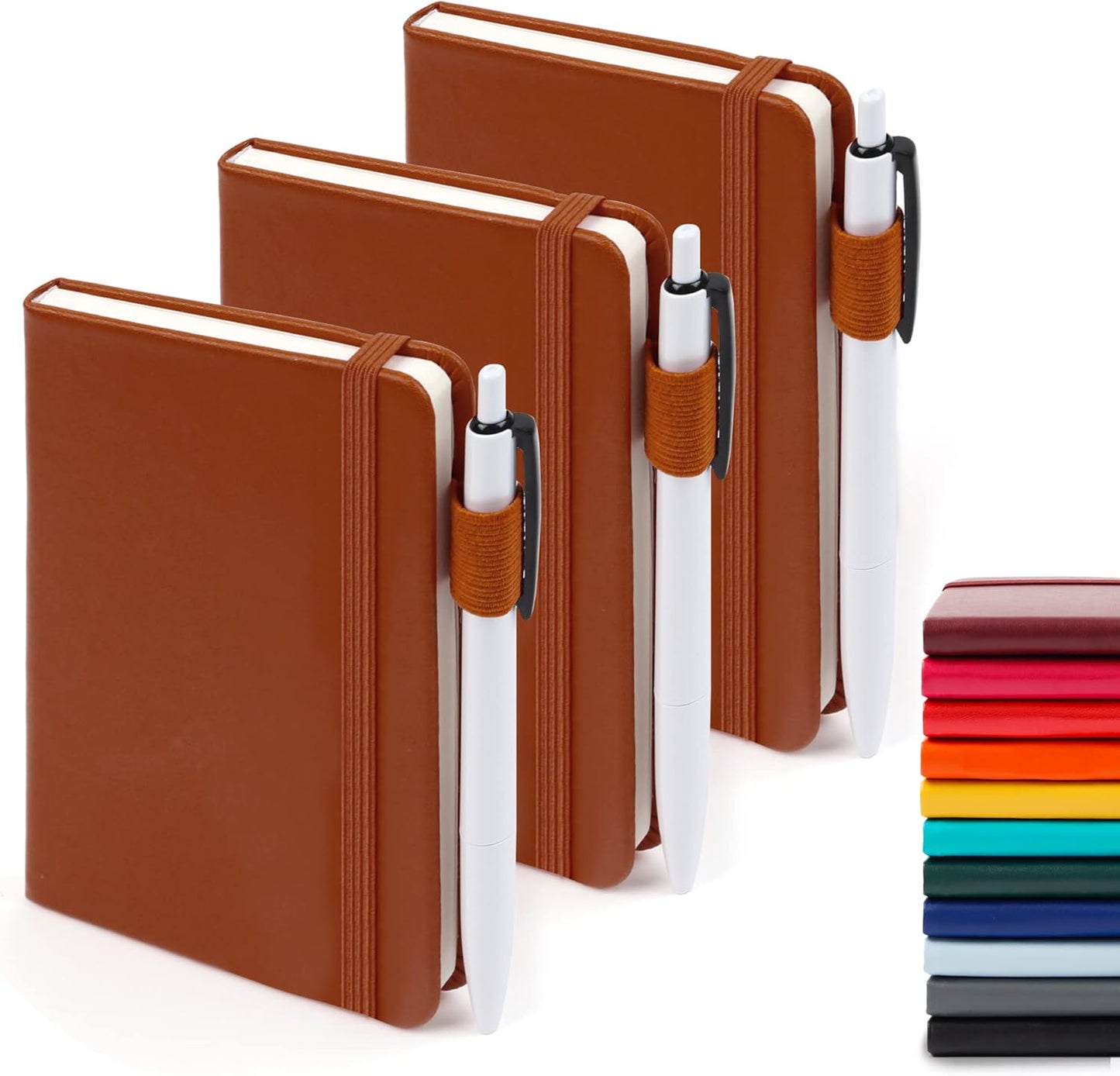 A6 Mini Cute Small Journal Notebook Bulk Hardcover College Ruled Notepad with Pen Holder for Office School Supplies, 3.5”x 5.5”, Emerald