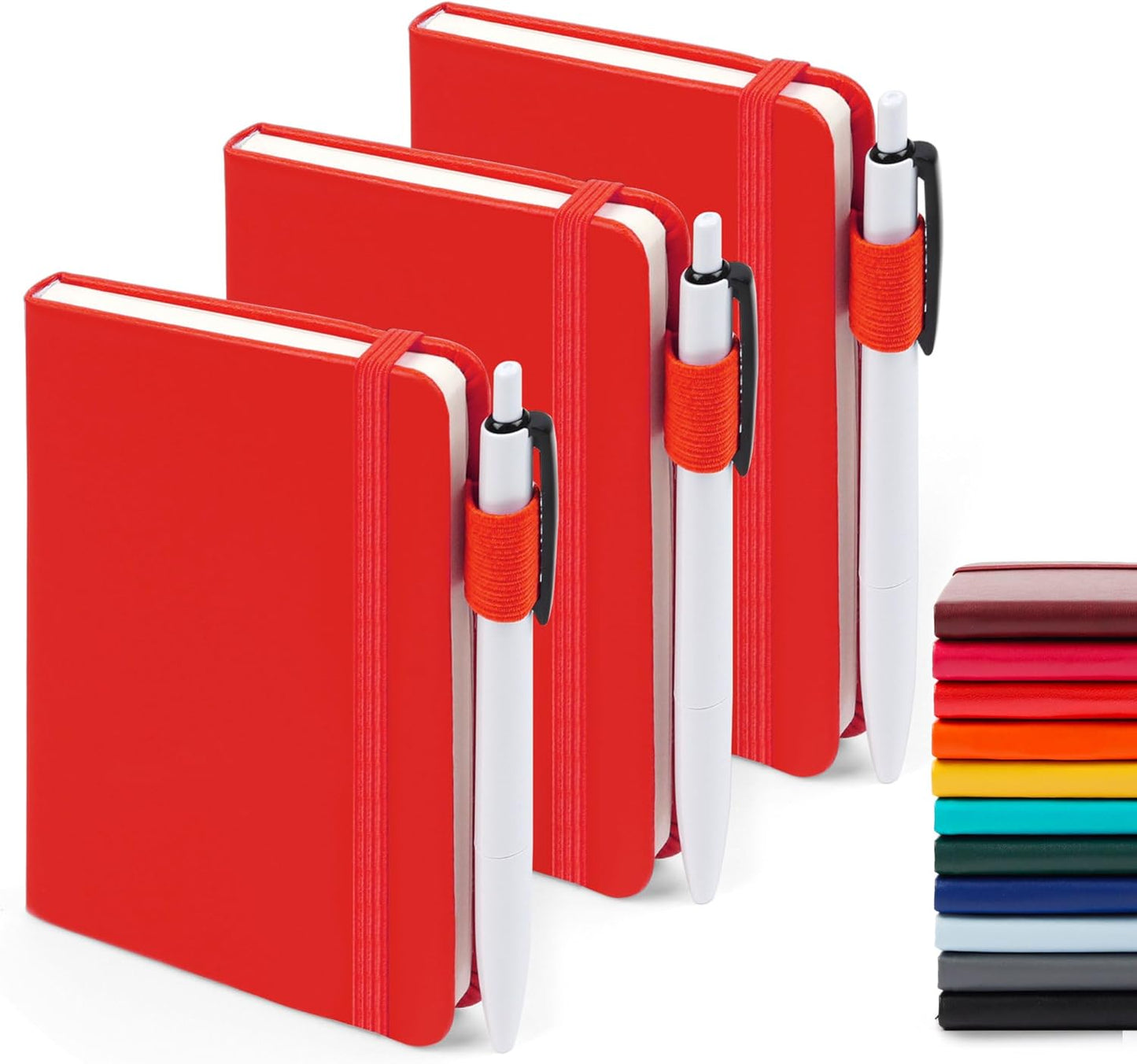A6 Mini Cute Small Journal Notebook Bulk Hardcover College Ruled Notepad with Pen Holder for Office School Supplies, 3.5”x 5.5”, Emerald