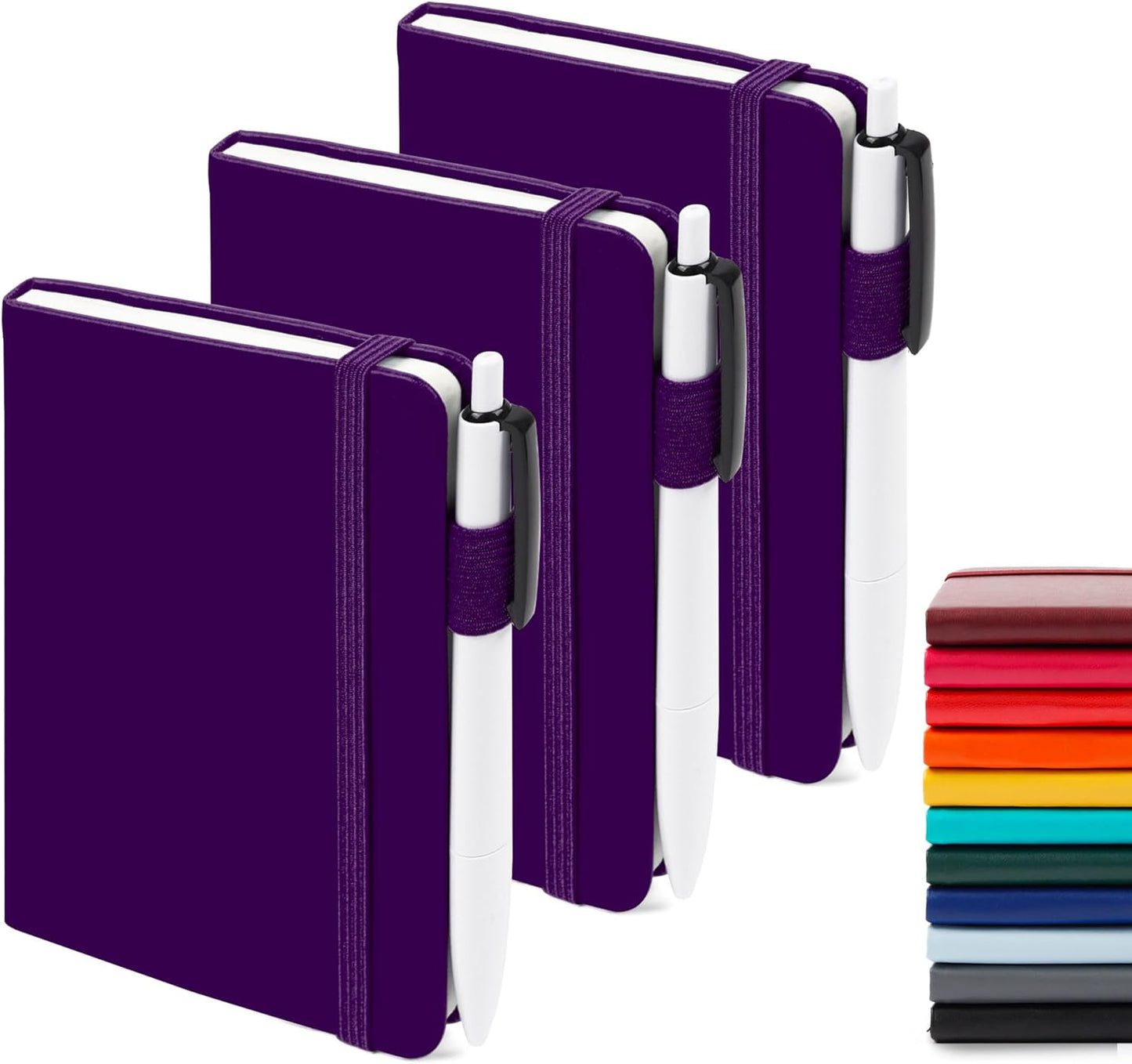 A6 Mini Cute Small Journal Notebook Bulk Hardcover College Ruled Notepad with Pen Holder for Office School Supplies, 3.5”x 5.5”, Emerald