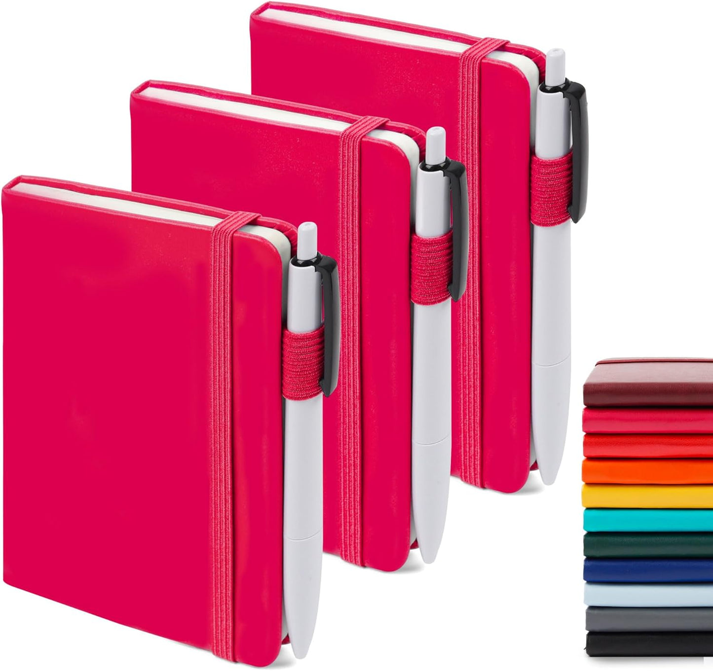 A6 Mini Cute Small Journal Notebook Bulk Hardcover College Ruled Notepad with Pen Holder for Office School Supplies, 3.5”x 5.5”, Emerald