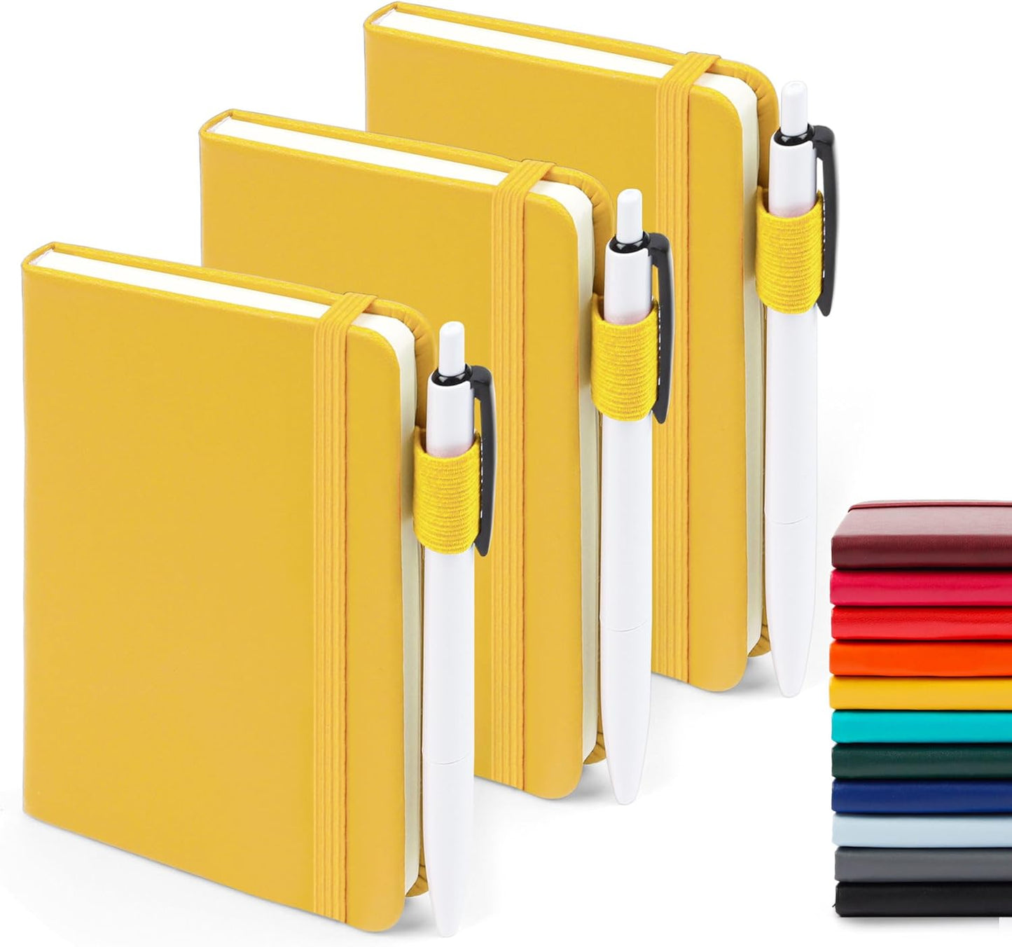 A6 Mini Cute Small Journal Notebook Bulk Hardcover College Ruled Notepad with Pen Holder for Office School Supplies, 3.5”x 5.5”, Emerald
