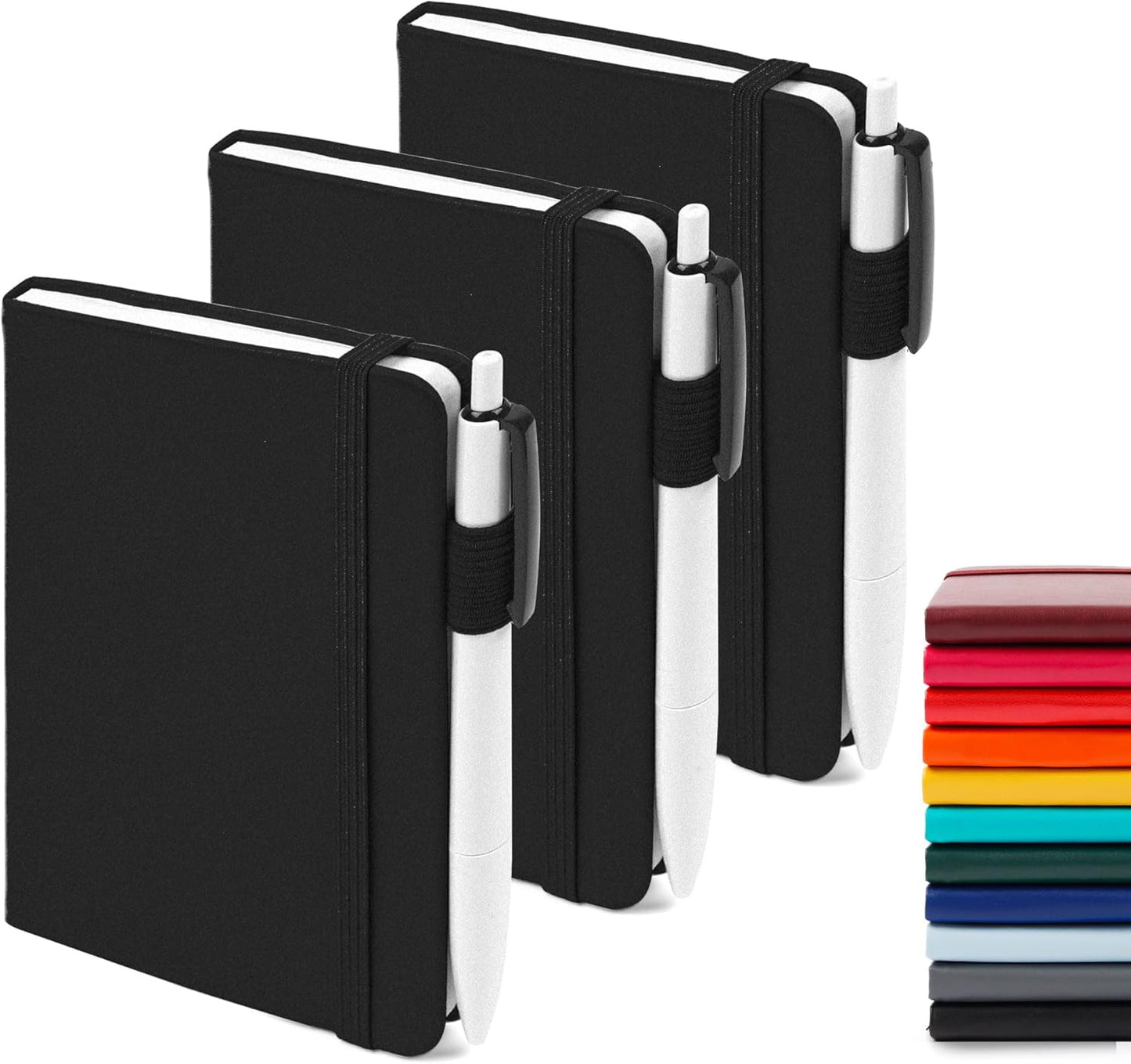 A6 Mini Cute Small Journal Notebook Bulk Hardcover College Ruled Notepad with Pen Holder for Office School Supplies, 3.5”x 5.5”, Emerald
