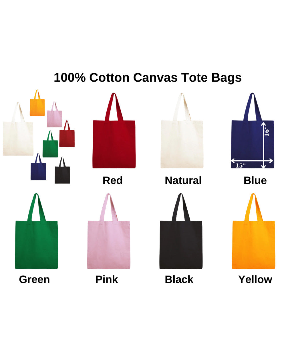 100% Cotton Canvas Tote Bags