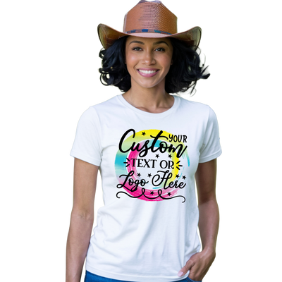 Custom Women Short Sleeve Crewneck and V-Neck T-Shirt