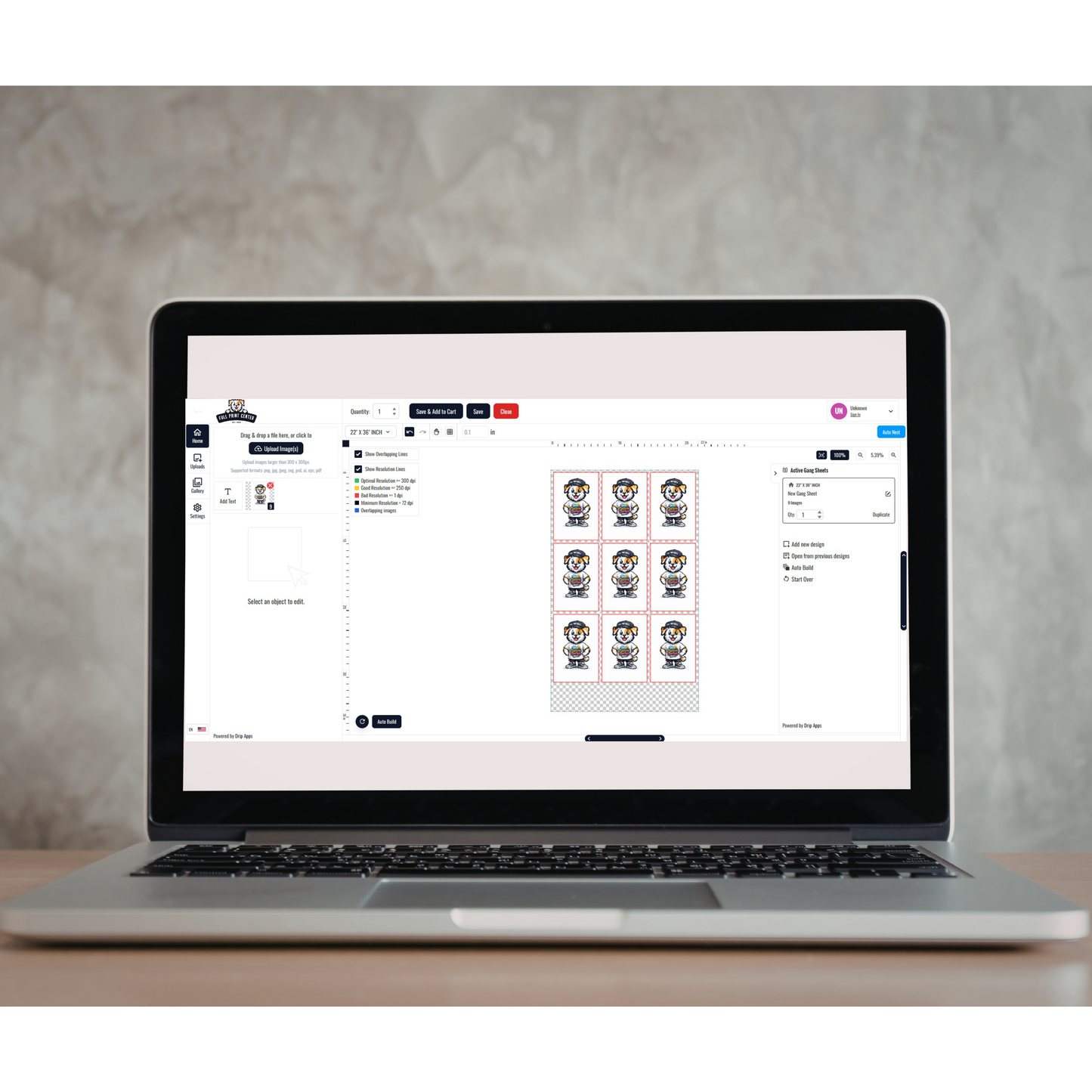 UV DTF Gang Sheet Builder