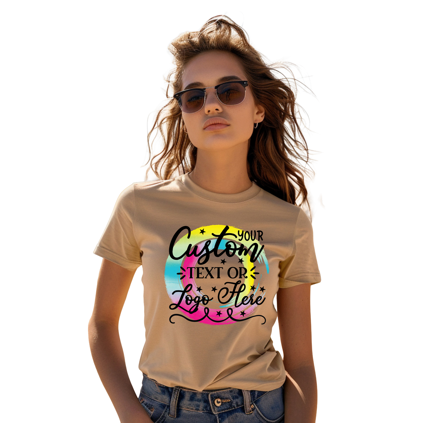 Custom Unisex Short Sleeve Crewneck and V-Neck T-Shirt