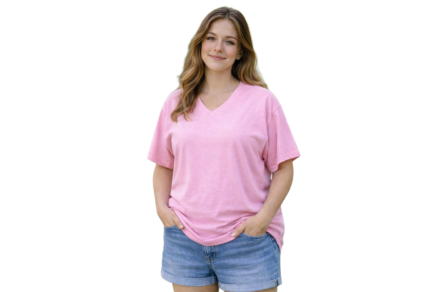 UNISEX-V NECK-SHORT SLEEVE-TSHIRT