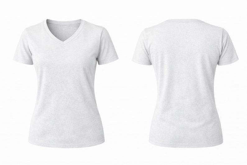 WOMEN-V NECK-SHORT SLEEVE-TSHIRT