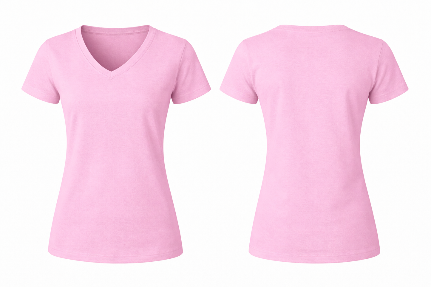 WOMEN-V NECK-SHORT SLEEVE-TSHIRT