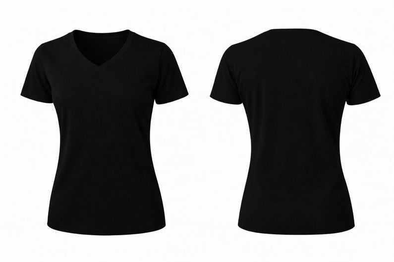WOMEN-V NECK-SHORT SLEEVE-TSHIRT
