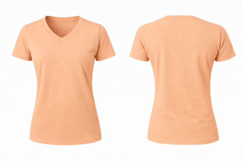 WOMEN-V NECK-SHORT SLEEVE-TSHIRT